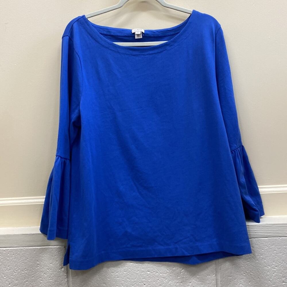 J. Crew XL Royal blue A-line top with bell sleeves